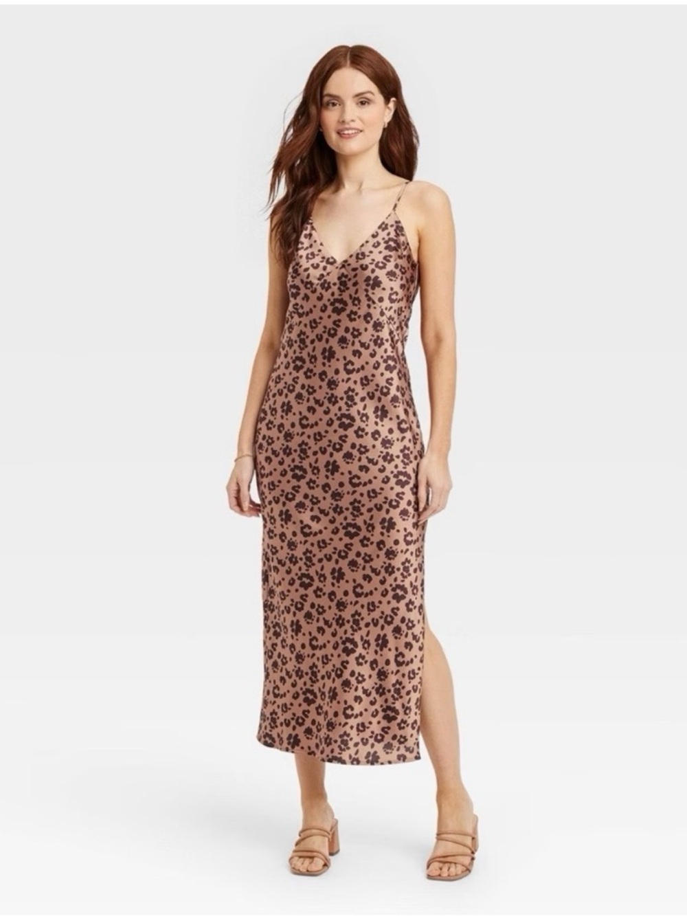A New Day Leopard Print Satin
Slip Dress M